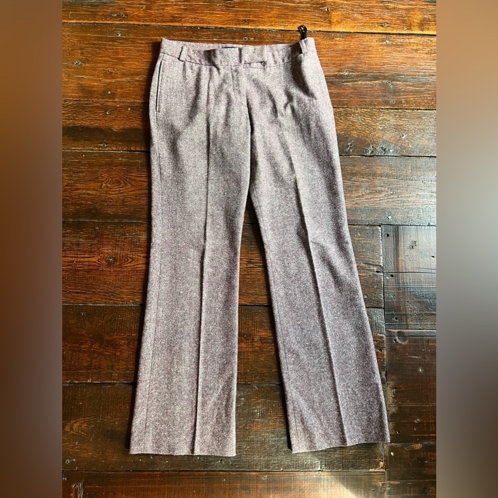 French Connection 10 women’s purple wool blend bootcut career pants
